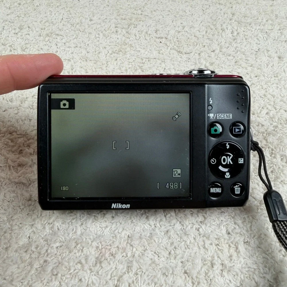 Nikon Coolpix L22 12.0MP Digital Camera Red Bundle with Box Case SD Card Works